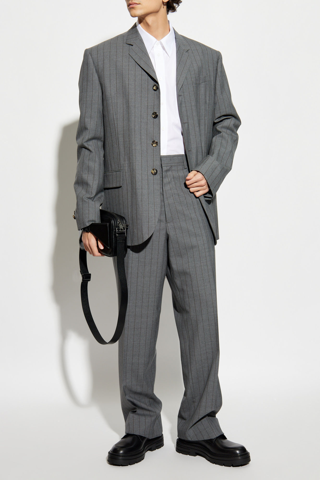 パンツ Moschino SS25 VIRGIN WOOL PANTS (03010517 0555) MOSCHINO Cheap and Chic Retro Plaid Pants 100% Wool Black